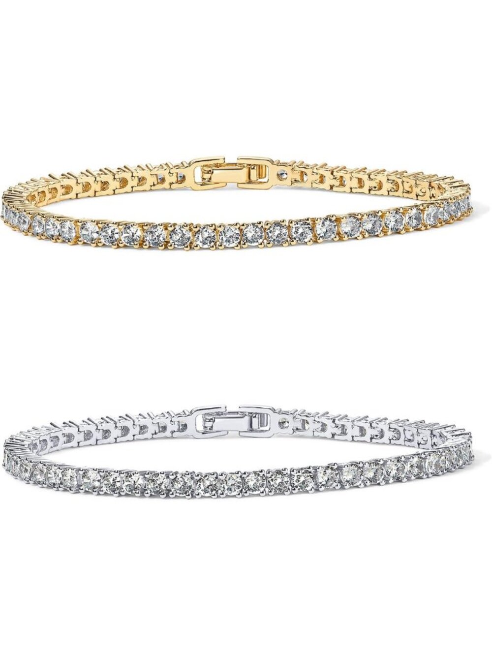 Elegant 14K Gold Plated 3mm Cubic Zirconia Tennis Bracelet for Women - Classic